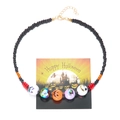 Collar de cuentas de Halloween con dijes de fantasma, calabaza, araña y calavera negra - Collar de Fantasma Colores Mixtos