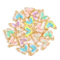 Pendentifs papillon en émail dégradé coloré avec doubles boucles pour bijoux DIY - Couleurs Mixtes (Base Or KC)