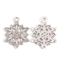 Silver snowflake alloy pendants with rhinestones and pearls for DIY jewelry making - Silver Rhinestone Snowflake Style (px1195-1)