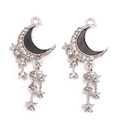 Y2K Mond-Stern-Anhänger mit Zirkon-Fransen für DIY-Schmuckherstellung in Silber - Stern Mond Quasten Stil (px1207-2)