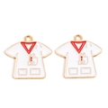 Cartoon doctor uniform enamel alloy pendants with red V-neck detail for DIY jewelry - Nurse Uniform (px1216-1)