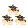 Zinc alloy graduate charms featuring a black cap and scroll for DIY jewelry making - Bachelor Cap Pendant (px1227-2)