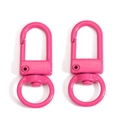 Fermoirs mousquetons en métal rose vif avec anneaux pivotants pour accessoires de sacs DIY - Rouge Rose