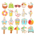 20pcs summer ocean beach alloy charms set with colorful enamel for DIY jewelry making - 20-Piece Assorted Beach Set (Wholesale from 5 Sets)