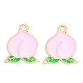 Detail van roze perzik emaille bedeltjes met gouden randen voor DIY-sieraden maken - Roze Perzik Stijl (px1271-8)