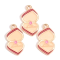 Detail of three enamel heart ring box charms with gold plating for DIY jewelry making - Heart Ring Box Shape (px1244-31)
