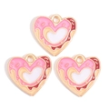 Detailed view of pink doughnut-style heart charms for DIY jewelry making - Heart Donut Style (px1244-33)