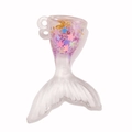 Détail du pendentif queue de sirène en résine avec paillettes violettes et étoiles pour DIY - Style Paillettes Violettes (px1268-3)