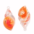 Detailed macro view of orange conch resin charms with internal shells and mini glitter - Orange Gradient Style (px1269-6)