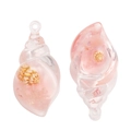 Detailed macro of pink gradient resin conch charms for DIY jewelry and accessories - Pink Gradient Style (px1269-7)