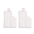 Détails de pendentifs en résine chocolat blanc avec gravure MILK et anneaux métalliques - Style Chocolat Blanc (px1292-7)