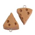 Pendentifs en résine imitation fromage avec boucles pour bijoux DIY et artisanat - Style Fromage Jaune-Brun (px1292-21)