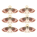 Détail de pendentifs papillon en émail doré pour la création de bijoux artisanaux - Style Mite Occulte Noir Blanc Marron (px1290-5)