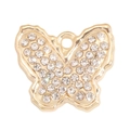 Pendentif papillon doré avec strass scintillants pour création de bijoux DIY - Style Papillon (px1305-1)