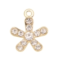 Detail eines blumenförmigen goldenen Anhängers mit Zirkonia-Steinen für DIY-Schmuckherstellung - Blumenform Stil (px1305-9)