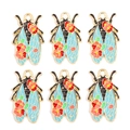 Lot de 6 pendentifs cigale en émail bleu avec cadre en alliage doré pour bijoux DIY - Style Insecte Cigale Florale Noir Bleu Clair (px1290-13)