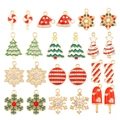 DIY Christmas alloy charms set with enamel and rhinestones for jewelry making - Christmas Theme Mixed Style