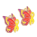 Bunter Emaille-Schmetterling und gelbes Band Legierungsanhänger für DIY-Schmuck - Lila Rot Gelbes Band Schmetterling (px1223-18)