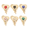 Détail de pendentifs cœur style fondu avec cristaux colorés en six teintes vives - Assortiment de Cœurs en Lave Fluide (Mélange Aléatoire Style 3)