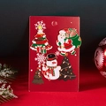 Drei Weihnachts-Emaille-Pins mit Weihnachtsmann, Baum und Schneemann auf Displaykarte - Weihnachtsmann Schneemann Baum (7BC25Y0004-7)
