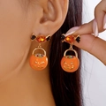 Halloween Ohrringe mit Kürbis-Laterne, orangen Edelsteinen und Bonbon-Design - Kürbis Korb Stil 2 (ER25Y0249-2)