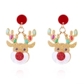 Orecchini di Natale a renna scintillanti con glitter dorati e paillettes colorate - Renna natalizia