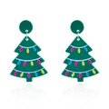 Klassische grüne Acryl-Weihnachtsbaum-Ohrringe mit bunten Glühbirnen-Mustern - Weihnachtsbaum Mit Bunten Lichtern