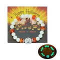 Leuchtendes Halloween-Perlenarmband mit Kürbisanhänger und glühenden Perlen - Weiß Kürbis