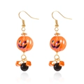 Orecchini di Halloween in acrilico con perline a forma di zucca arancione e ganci dorati - Stile zucca Jack-O'-Lantern (ER25Y0187-6)