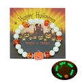 Luminous Halloween beaded bracelet featuring orange pumpkin charm and glowing beads - Orange Pumpkin