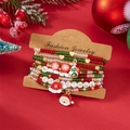 Weihnachtliches Perlenarmband-Set mit roten, grünen und weißen Perlen auf Festtagskarte - Klassische Farbe Mit Buchstabenperlen Stil (#7)