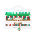 Details der mehrlagigen Weihnachts-Armbänder mit MERRY-Perlen und Tannenbaum-Anhänger - Weihnachtsbaum-Emaille-Stil (#14)