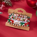 Rotes und grünes Weihnachts-Perlenarmband Set mit Merry Christmas Perlenbuchstaben - Polymer-Ton Mit JOY Buchstaben Stil (#11)