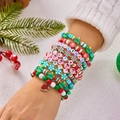 Multi-layer Christmas beaded bracelet set with Santa hat charm and Merry Christmas letters - Style 4