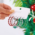 Drei Paar Weihnachts-Creolen Set in festlichem Rot, Grün und Silber mit Glitzer-Twist - Rot Silber Grün Verdrehter Stil (ER25Y0352-1)