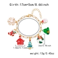 Detailed view of Christmas charm bracelet with dimensions and holiday pendants - Santa Claus Theme Bracelet