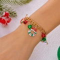 Bracciale di Natale con catena dorata, campanelli colorati e ciondoli a ghirlanda - Bracciale Stile 3