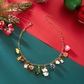Christmas necklace with snowflake, elk, and snowman charms on a gold chain - Christmas Multi-Element Necklace (Style 2)