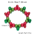 Christmas beaded bell bracelet with red and green charms and Santa Claus pendant, 18cm long - Bell Style