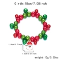 Christmas bell beaded bracelet featuring festive red and green beads with Santa pendant - Santa Claus Style