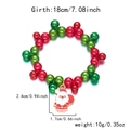 Beaded Christmas bracelet with red and green bells and Santa Claus charm pendant - Santa with Gift Bag Style
