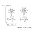 Boucles d'oreilles flocon et bonhomme de pain d'épices avec pierres étincelantes - Flocon de Neige Bonhomme de Pain d'Épices (ER25Y0379)