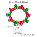 Bracciale di Natale con perline campanelle rosse e verdi e ciondolo pupazzo di neve - Stile Pupazzo di Neve con Sciarpa