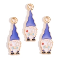 Enamel doctor gnome charms in blue and white with medical stethoscope details - Blue Doctor Gnome Style (px1244-44)