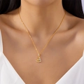 Elegant gold Christmas tree necklace with sparkling rhinestones for women holiday gift - Golden Christmas Tree Pendant Necklace (#NC25Y0830) / Gold