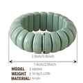 Dettaglio del bracciale di perline in acrilico AB0068 con dimensioni e peso 55,8g - Verde Salvia (AB0068-2)
