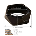 Dettaglio del bracciale esagonale in resina nera marmorizzata con misure dettagliate - Stile Marmo Nero (AB0087-9)