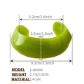 Macro view of green acrylic cuff bracelet with irregular wave thickness and size details - Bright Green Wavy Pattern (AB0084-6)