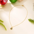Collier de Noël avec chaîne dorée et pendentif spirale rouge et vert festif - Bonbon Tourbillon Rouge Et Vert (NC25Y1121)