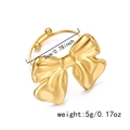 Verstellbarer goldener Schleifenring mit Perlenstruktur und Edelstahl-Minimalismus - Wellenstruktur-Schleifenstil (RI25Y0157-3)